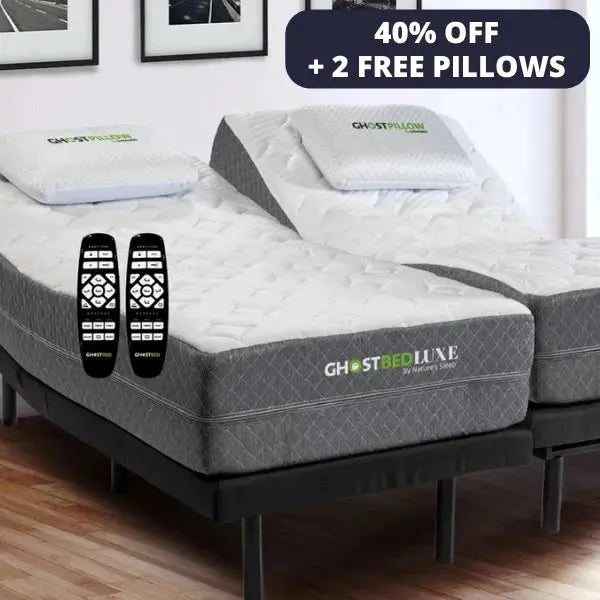 GhostBed Split King Mattress & Adjustable Bed Set Texan