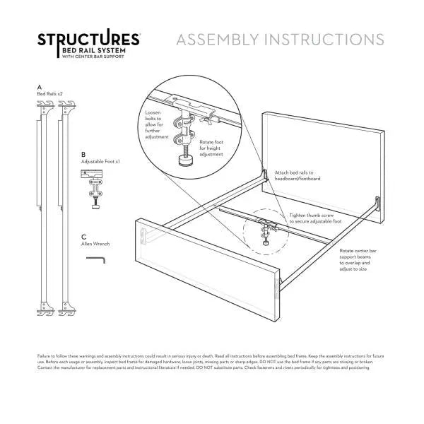 Hook-In Rail System with Center Bar Malouf