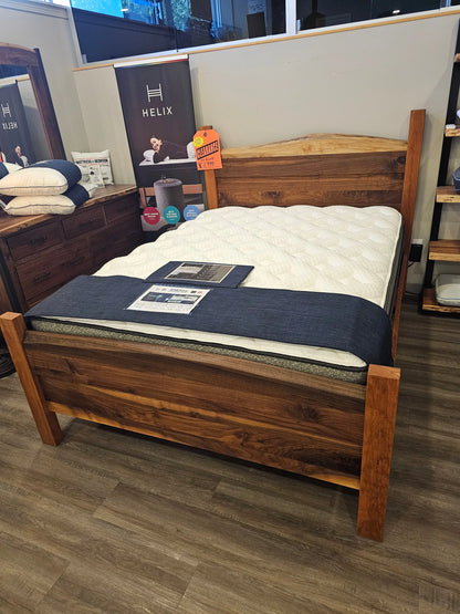 Solid Black Walnut and Cherry, Amish Made Queen Bed frame Vermont Mattress and Bedroom Company