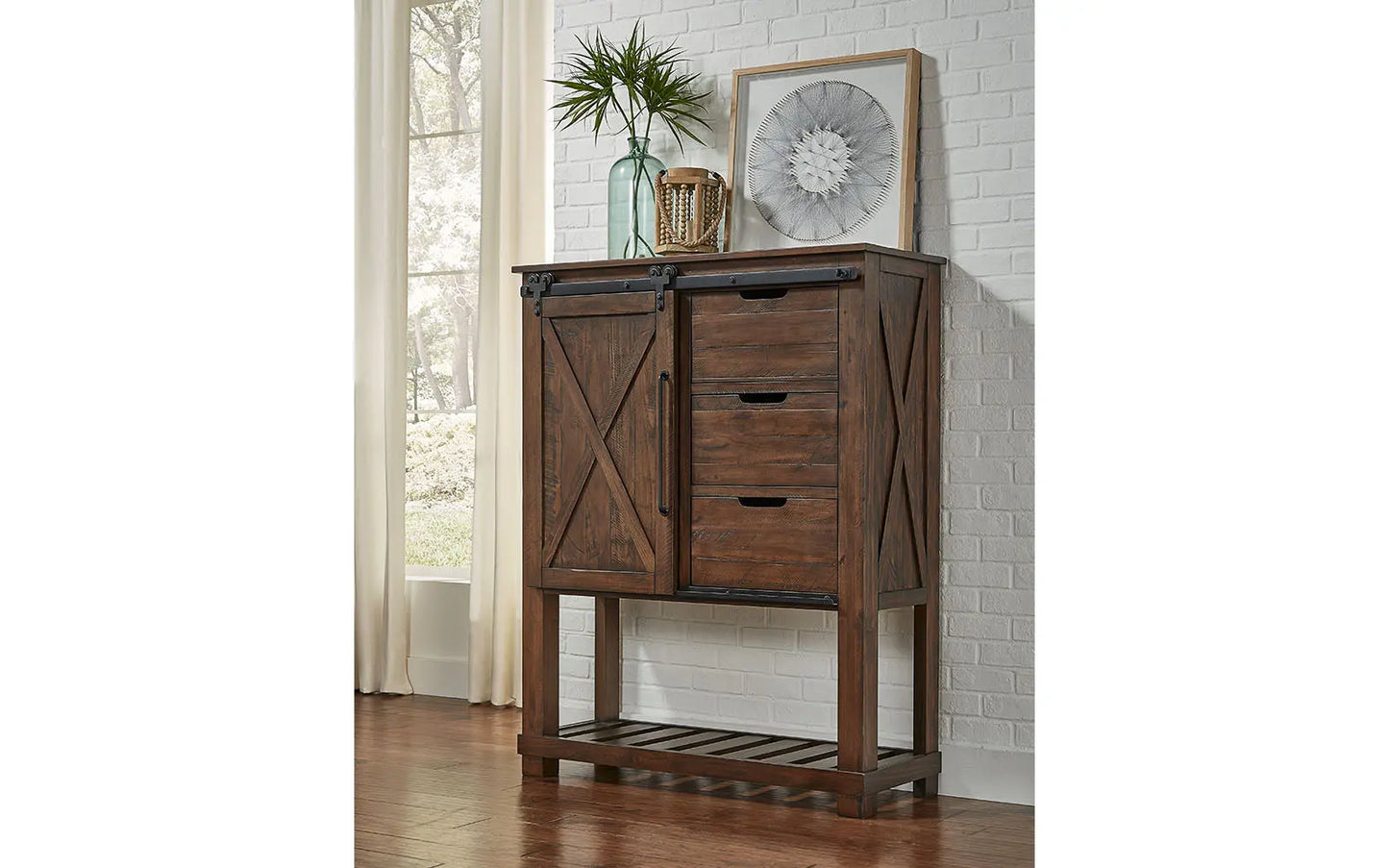 Sun Valley Rustic Timber Barn Door Chest A-America