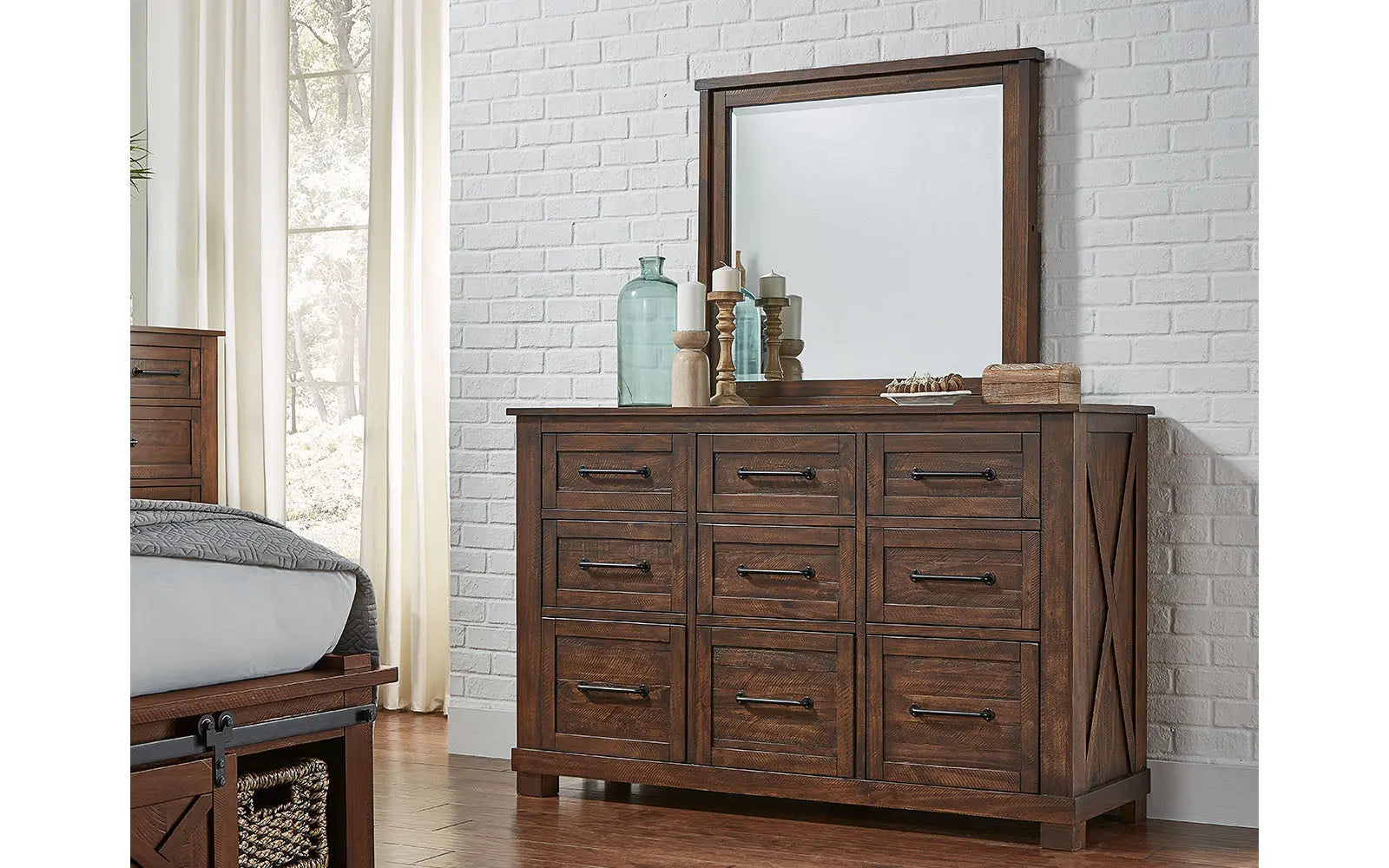 Sun Valley Rustic Timber Dresser A-America