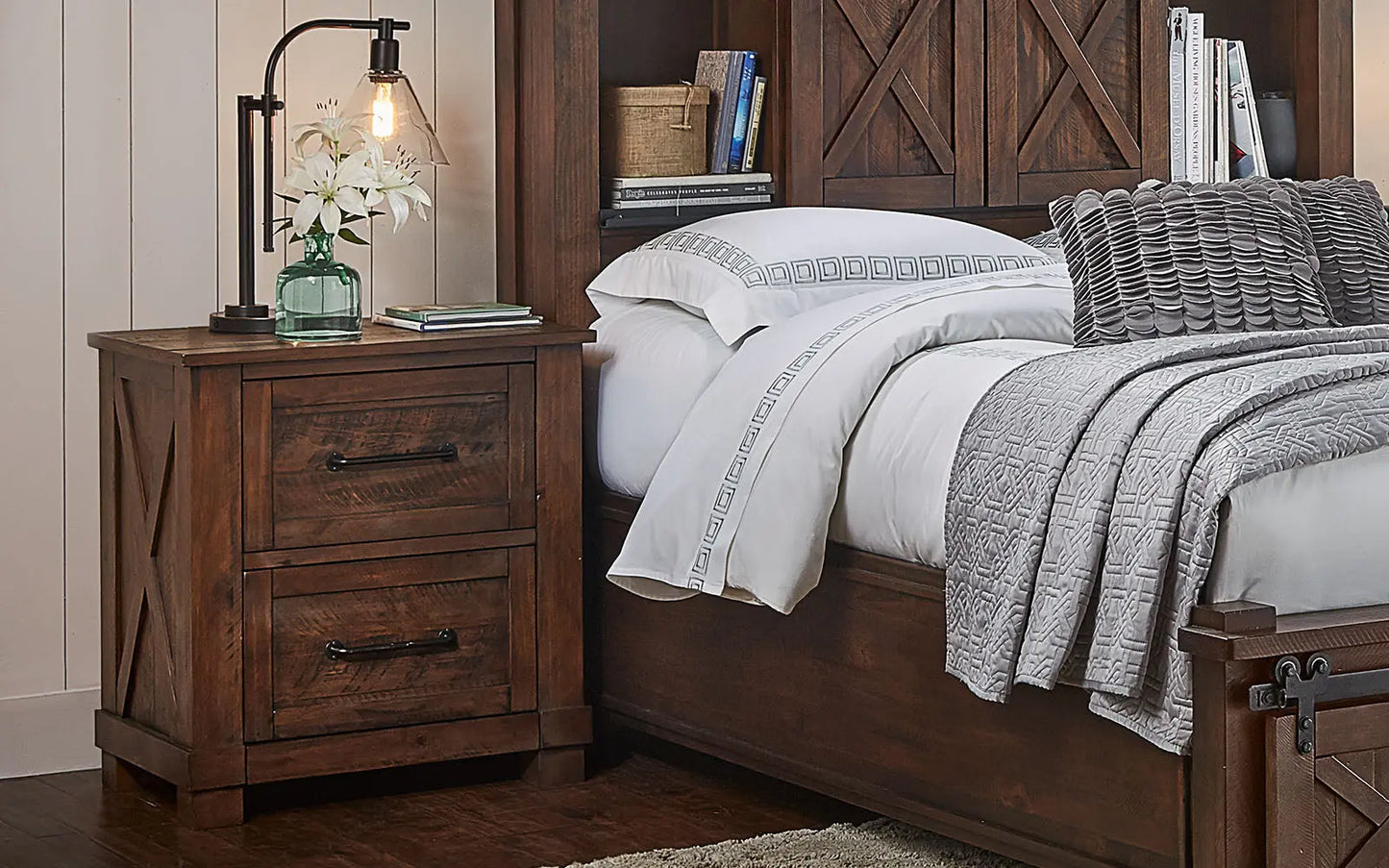 Sun Valley Rustic Timber Nightstand A-America